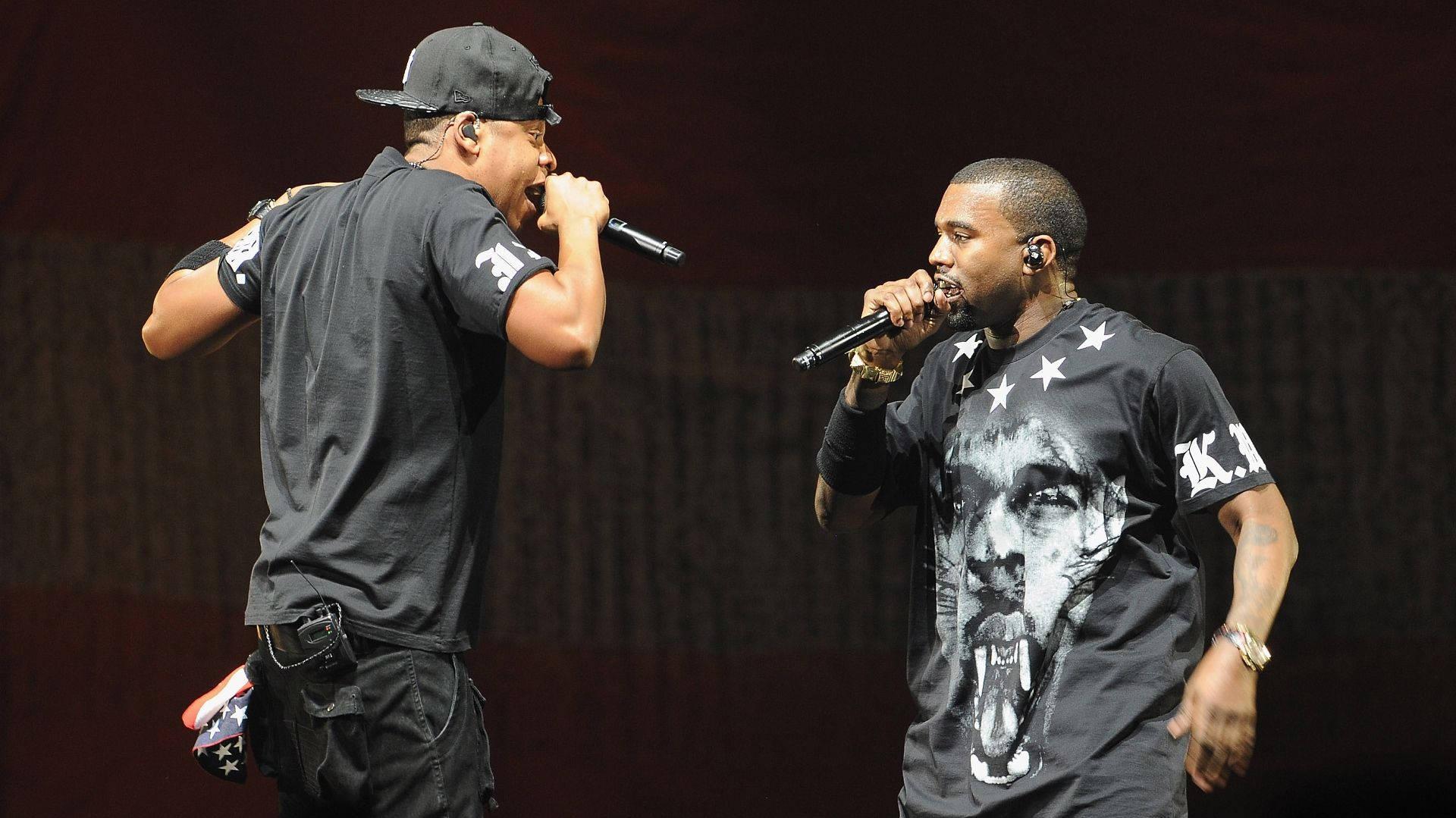 Jay Z And Kanye West Singing Wallpaper