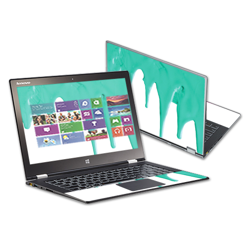 Skin Decal Wrap For Lenovo Ideapad Yoga Pro Cover Teal Drips