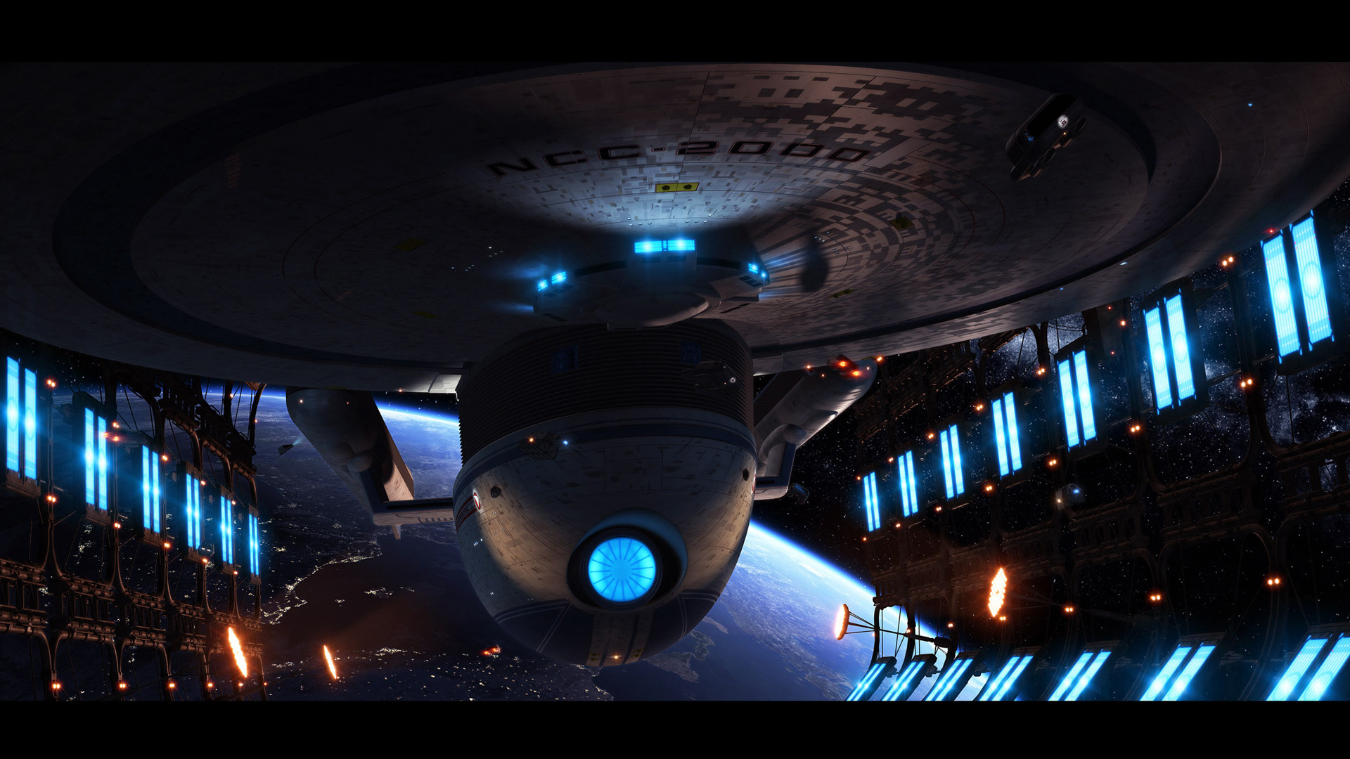 Enterprise In Space Dock Star Treck Wallpaper