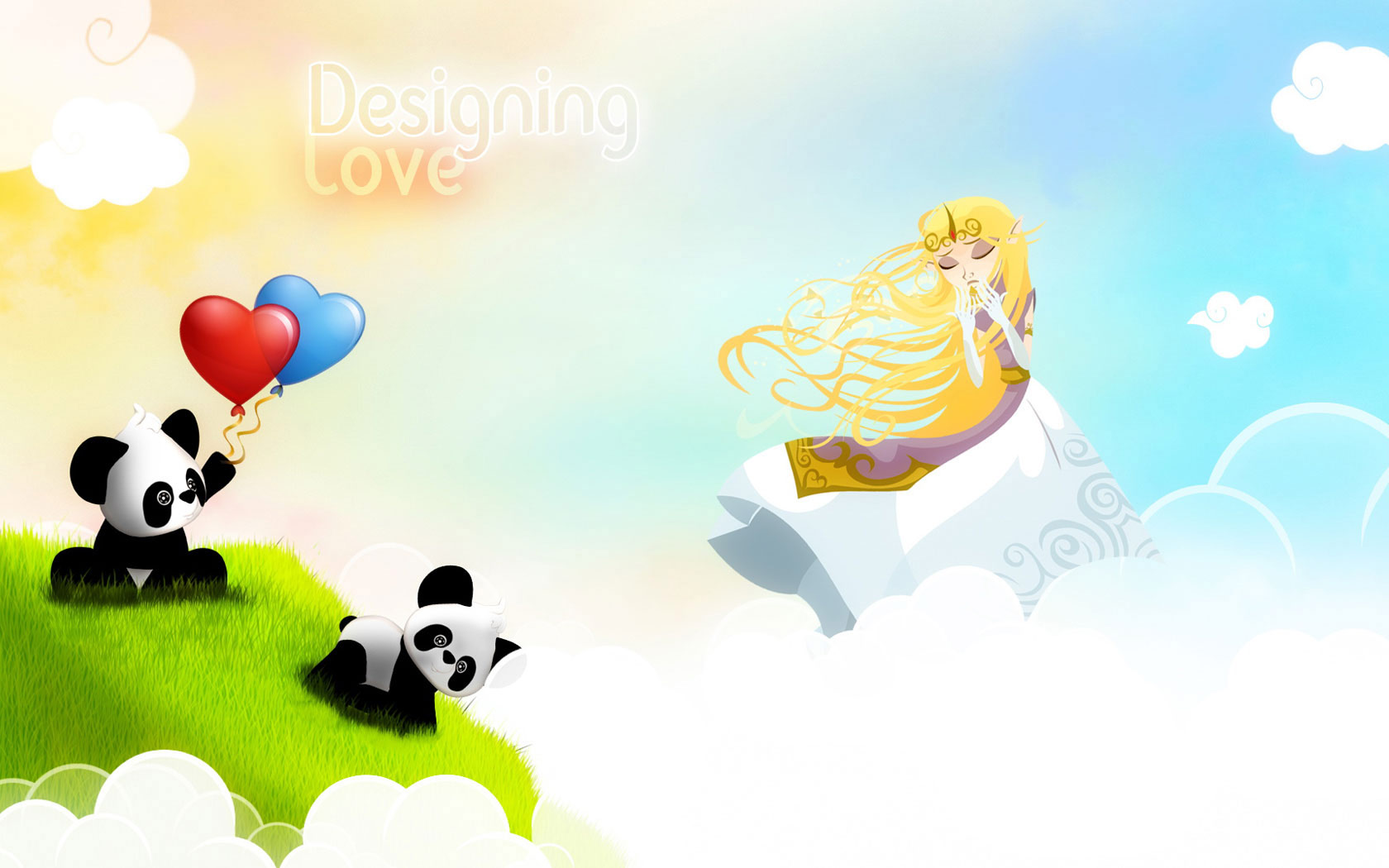 Cute Panda Cartoon Illustrator Wallpaper Ics Desktop Background
