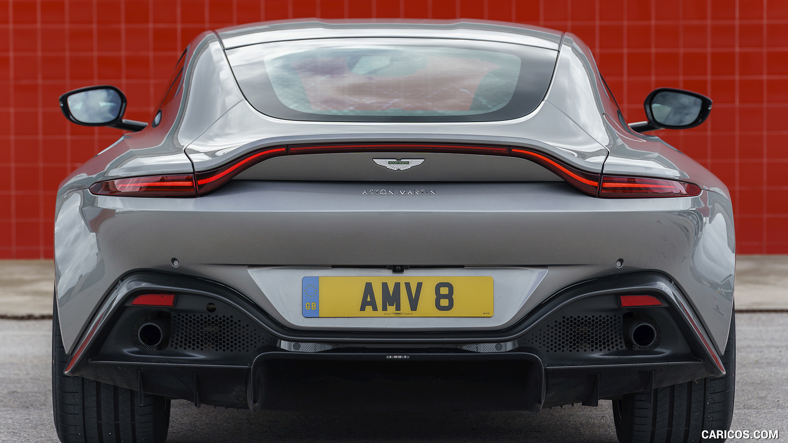 Aston Martin Vantage Tungsten Silver Rear HD Wallpaper