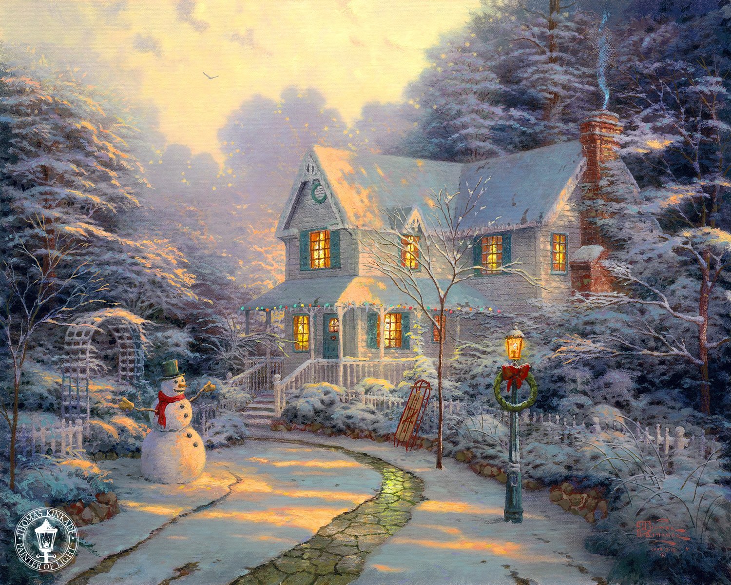 He Has Paintings Of All Different Scenes The Nice Cozy Winter