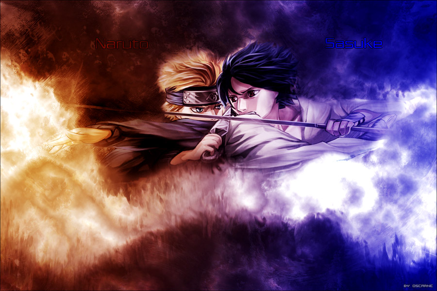Naruto Vs Sasuke By Oscarne Pixel Anime HD Wallpaper