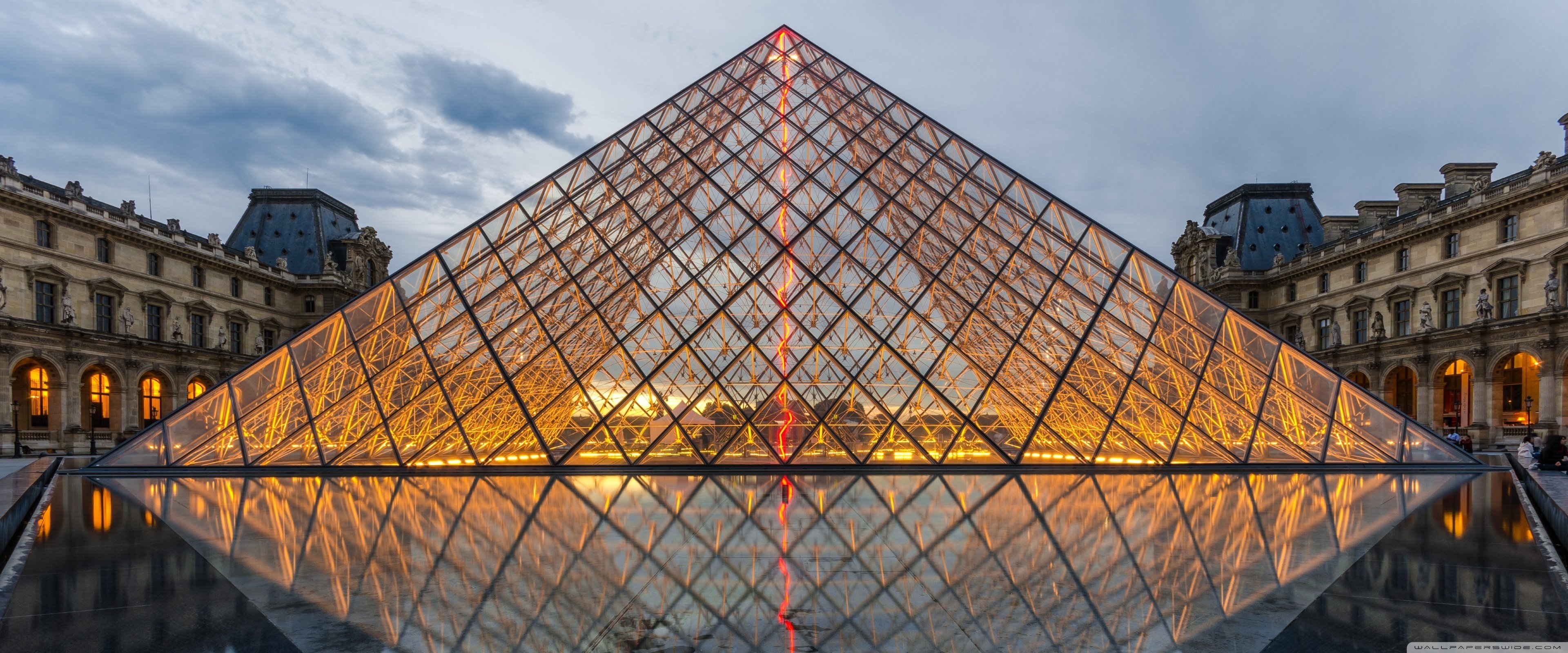 Pyramid of the Louvre Paris France Europe 4K HD Desktop