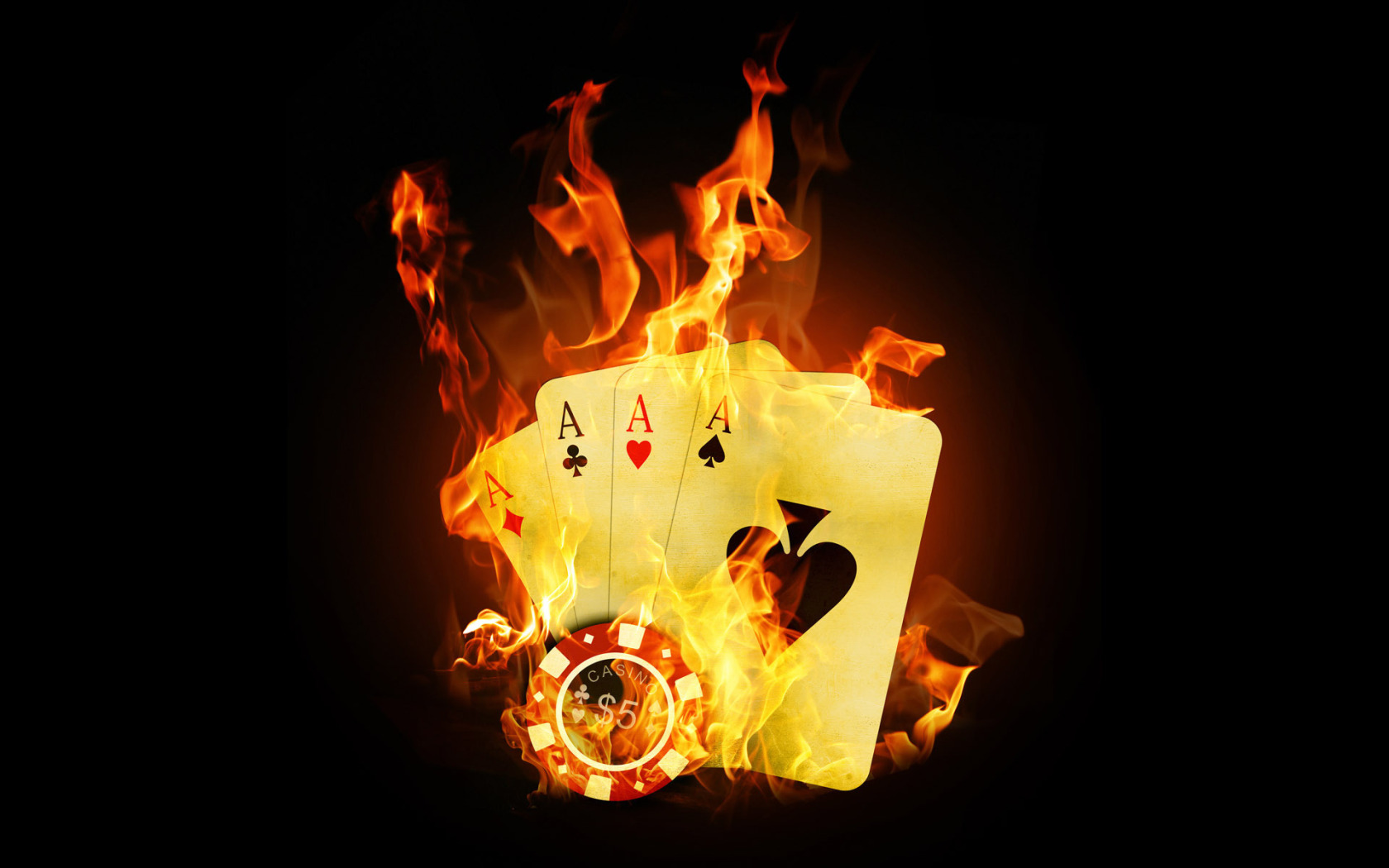 Cards And Token Burning Widescreen Wallpaper Wide