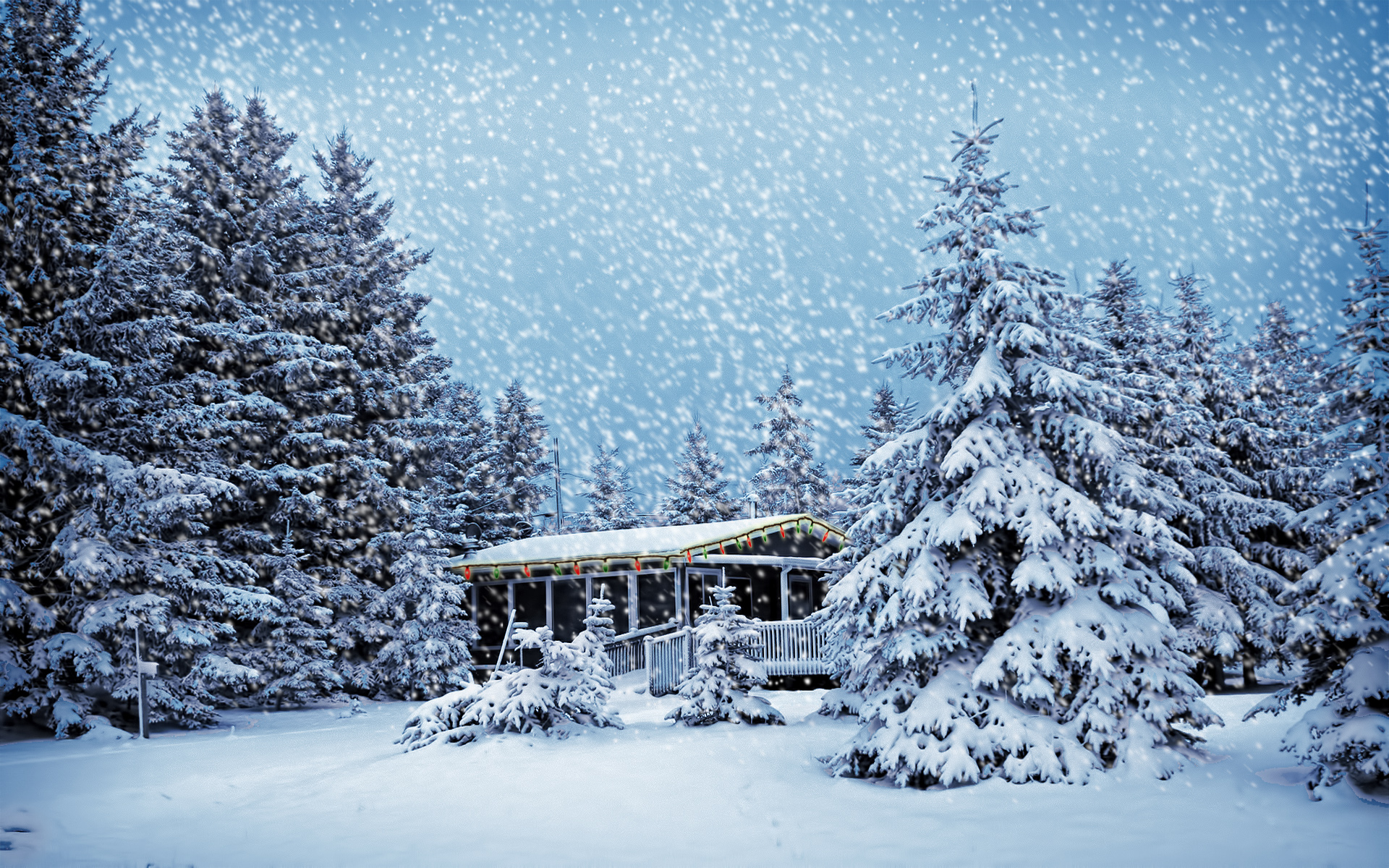 Christmas Snowstorm HD Wallpaper Theme Bin Customization