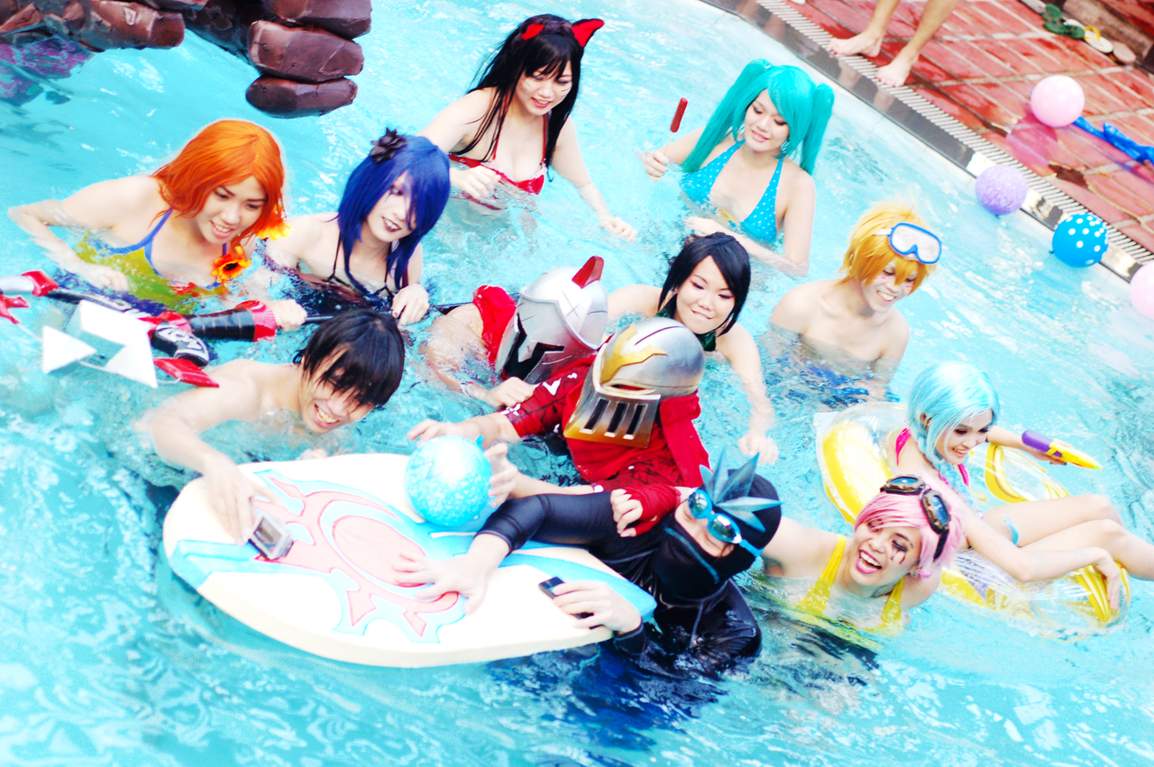 League Of Legends Pool Party Zac Surfboard By Kitsune0978 On