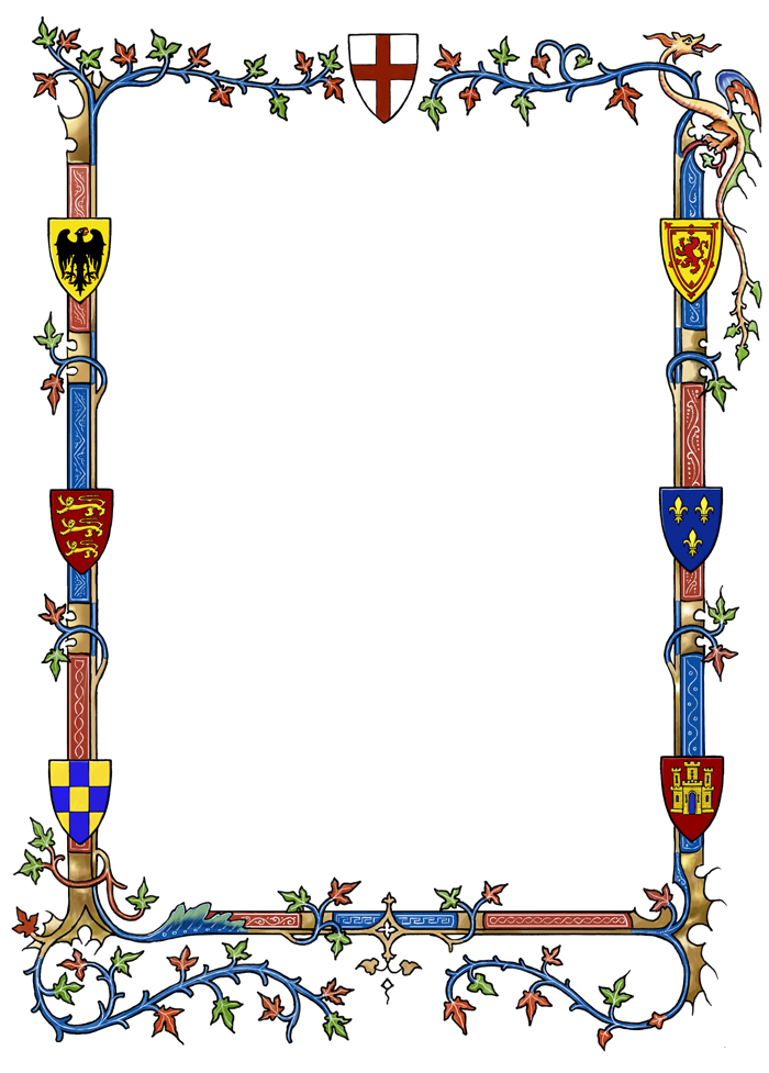 Medieval Border With Heraldry By Dashinvaine