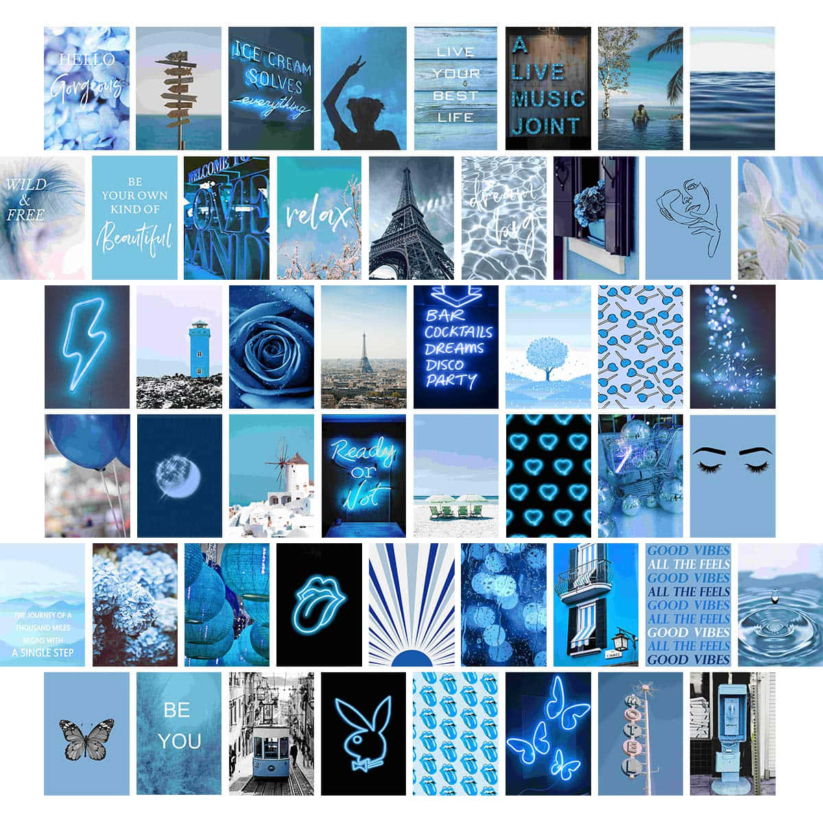 Aesthetic Blue Picture Wallpaper