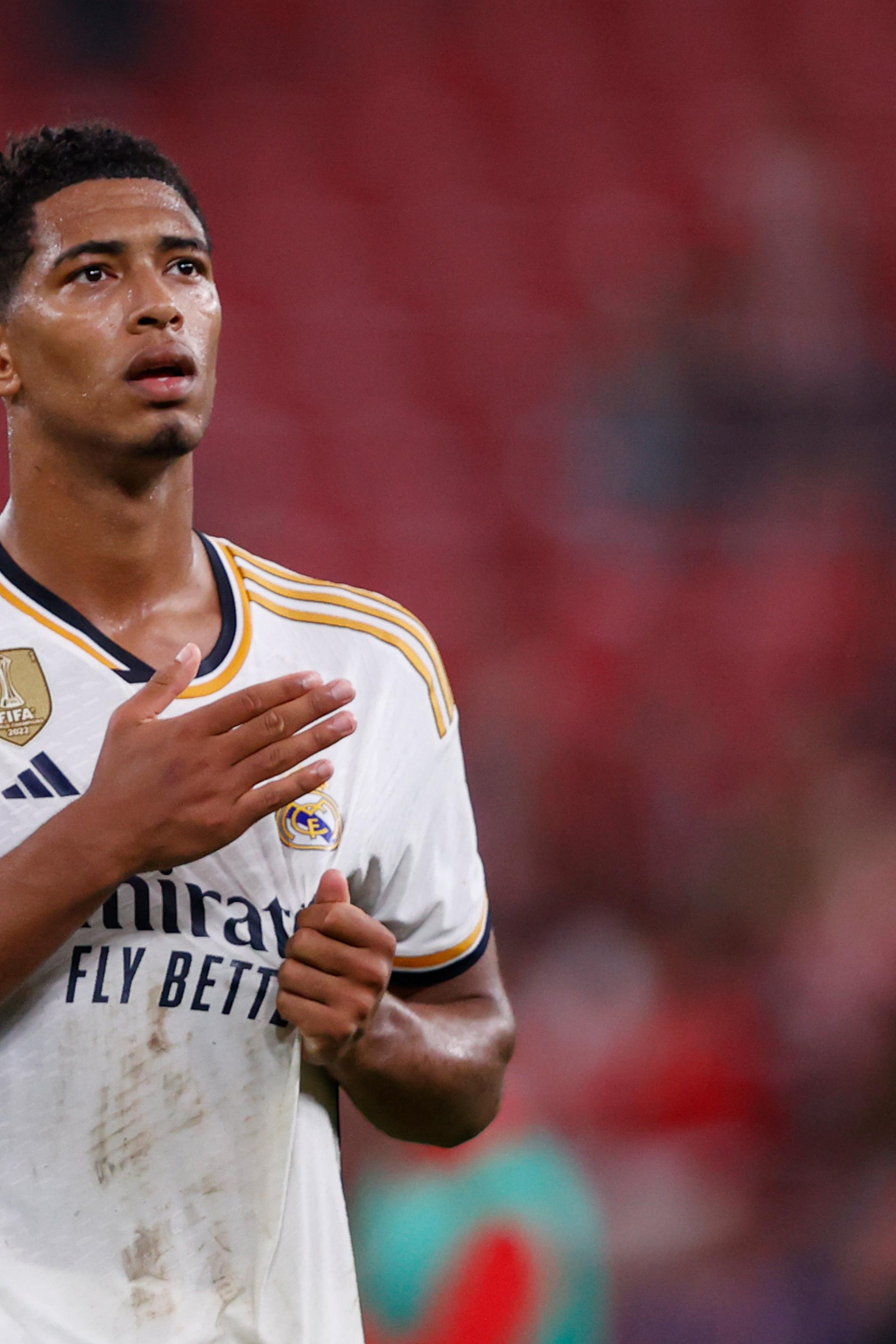 Jude Bellingham of Real Madrid in action during a La Liga match