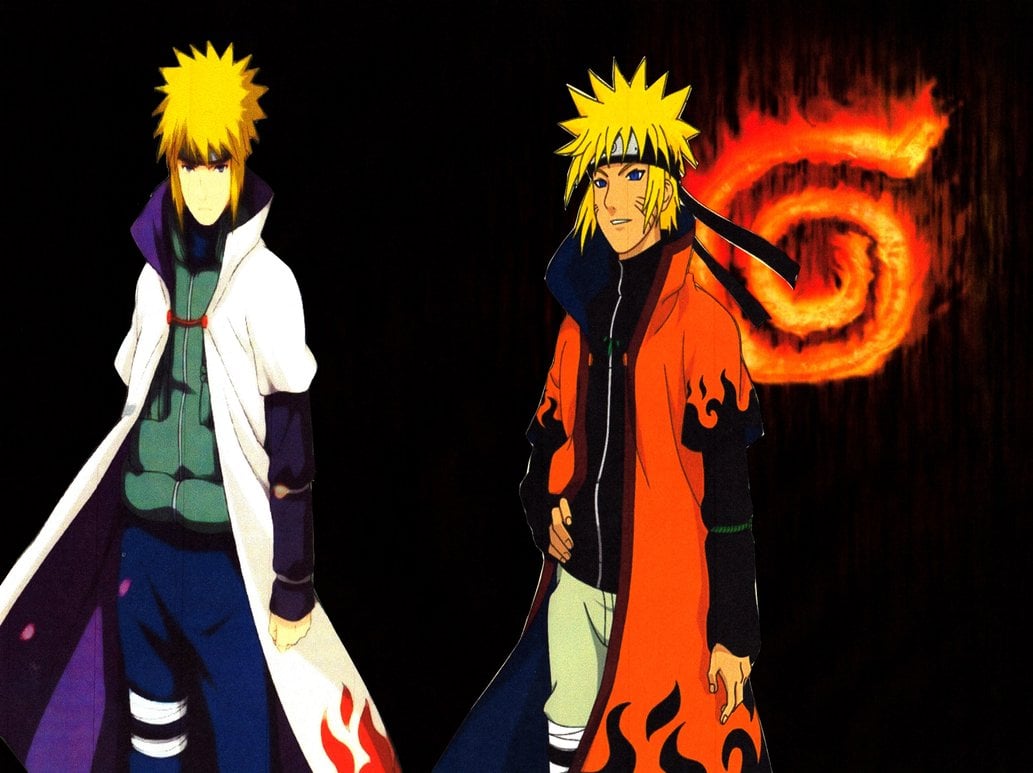 Minato and Naruto Hokage Wallpaper by weissdrum on