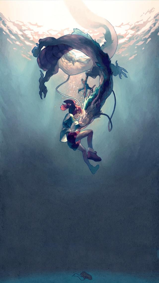 Haku Spirited Away Studio Ghibli iPhone 5 Wallpaper 640x1136