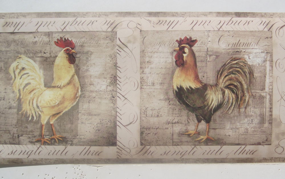 Roosters Rooster Chickens Country Wallpaper Border