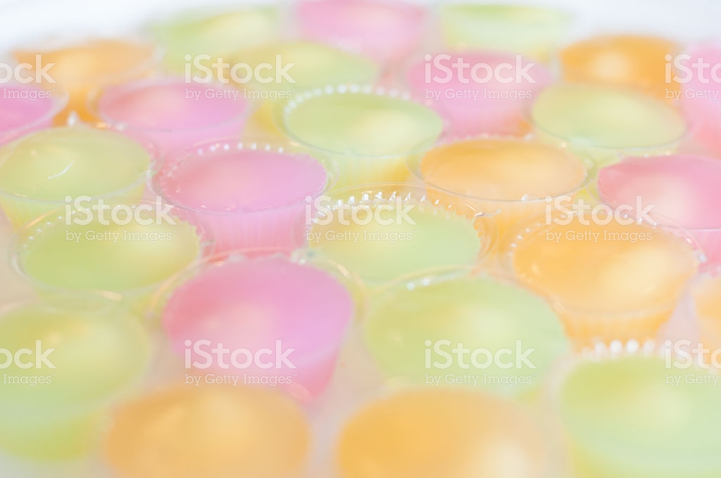 Jelly Colorful Cocktail In Cup Thai Taste Background Dessert