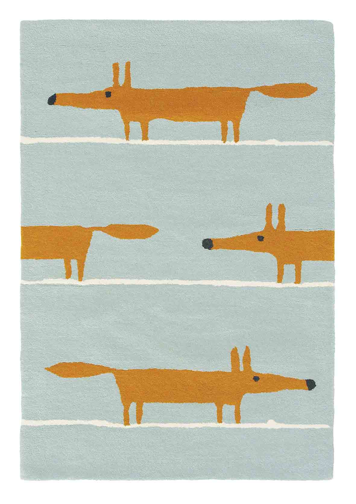 Mr Fox Rug By Scion Aqua Wallpaper Direct