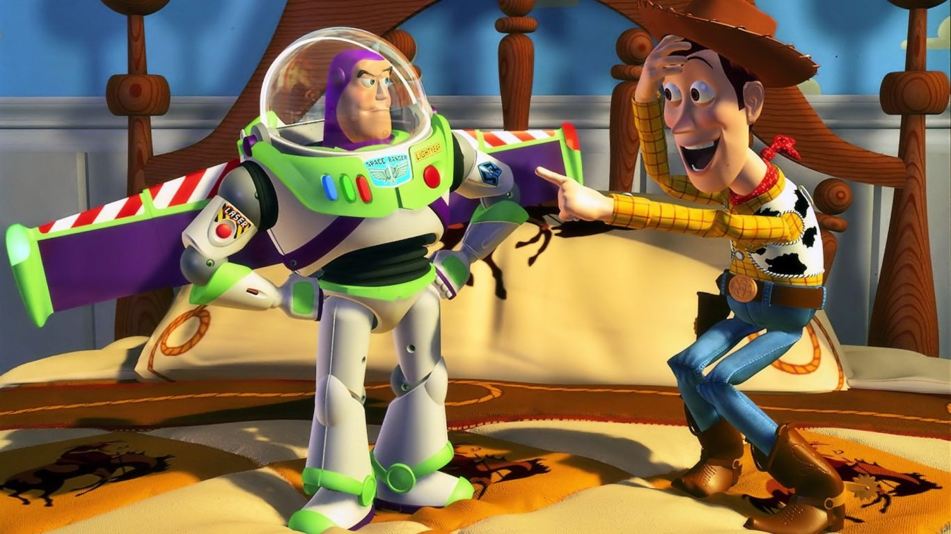 Woody Laughing At Buzz Wallpaper 1366768   Toy Story Wallpapers
