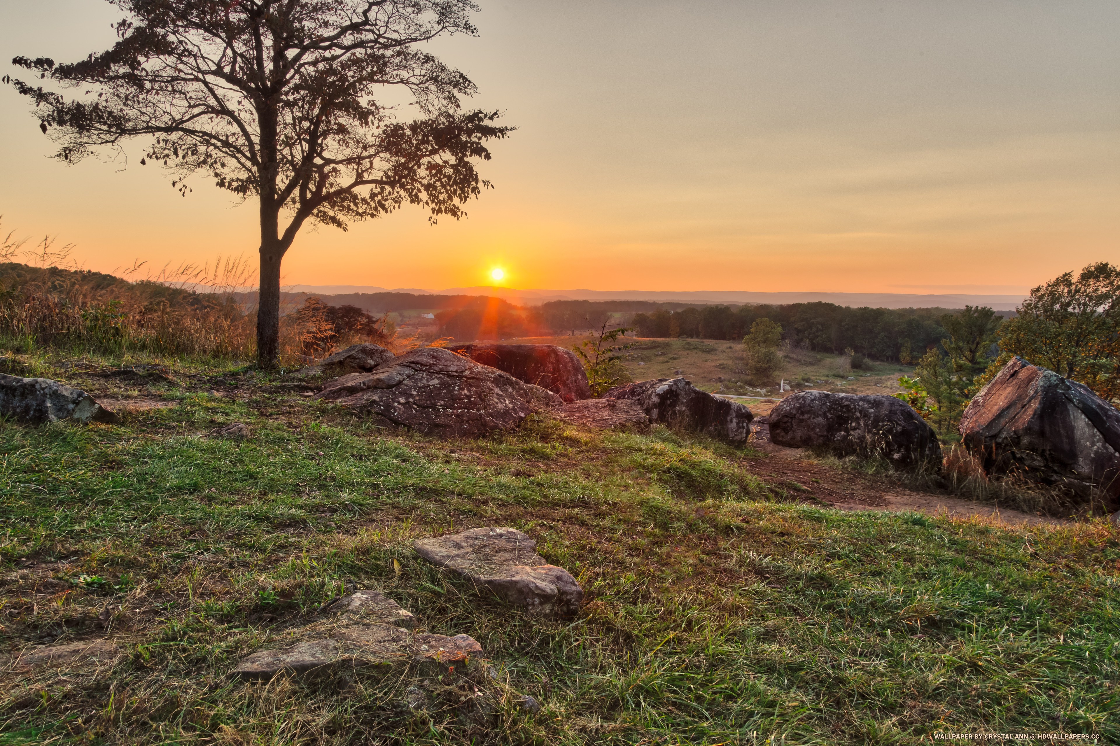 Sunset In Gettysburg HD Wallpaper