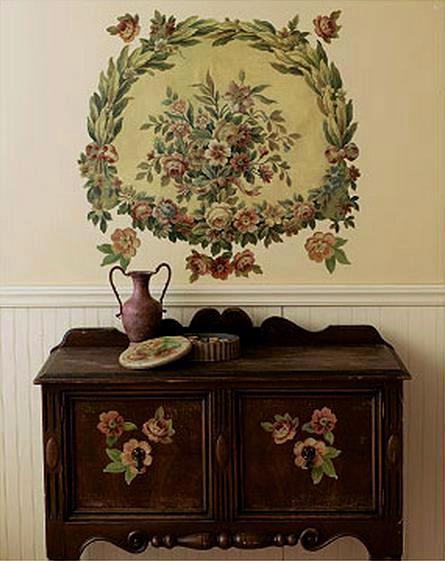 Victorian Tapestry Wallpaper Mural Wallies Floral Wall Accent Decor