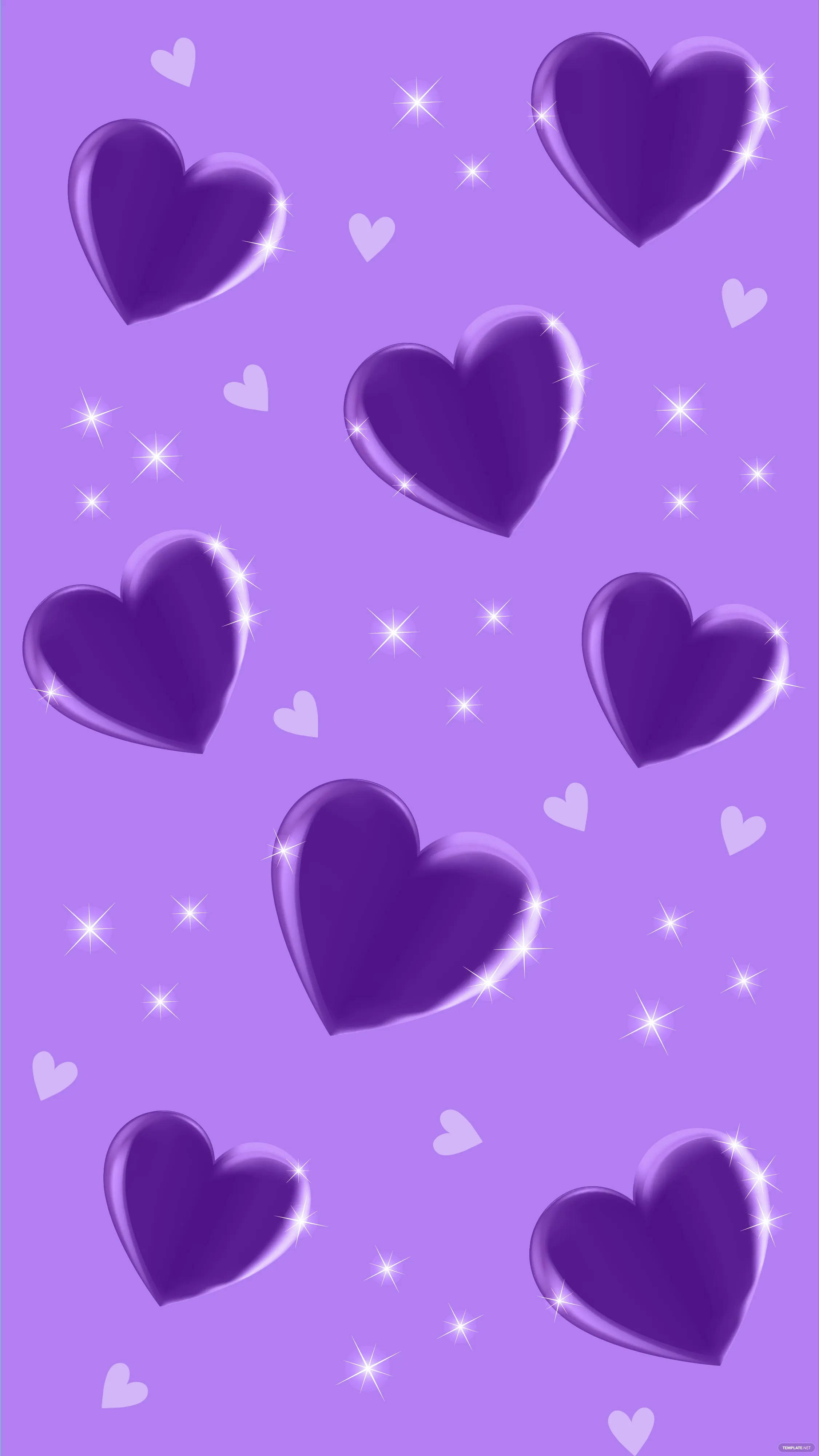 Purple Glitter Heart And White Wallpaper