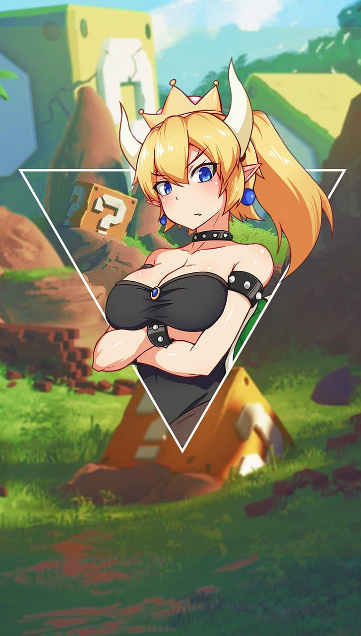 HD wallpaper anime girls picture in picture Bowsette art and