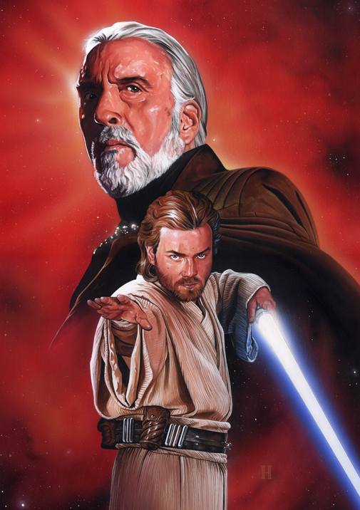 Dooku and Obi Wan by roberthendrickson on