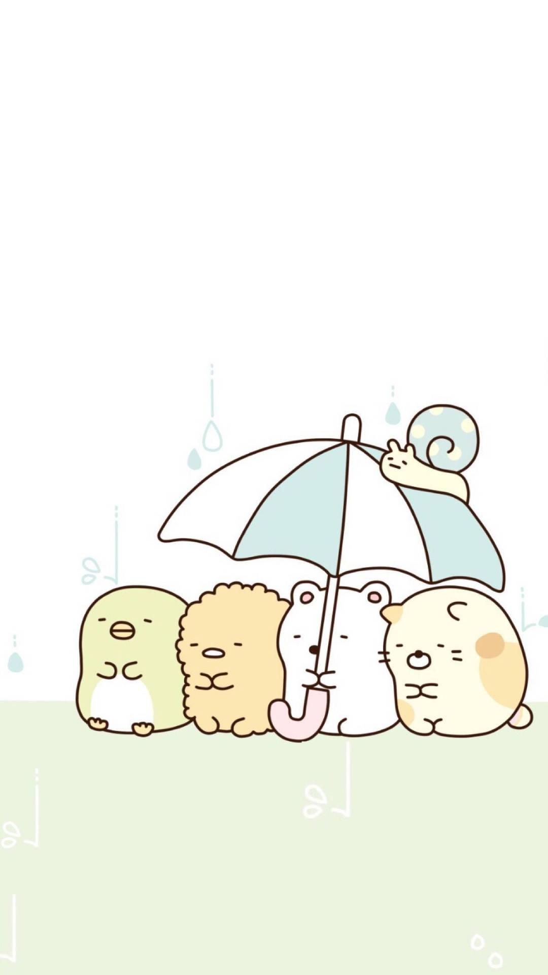 Sumikko Gurashi Under The Umbrella Wallpaper