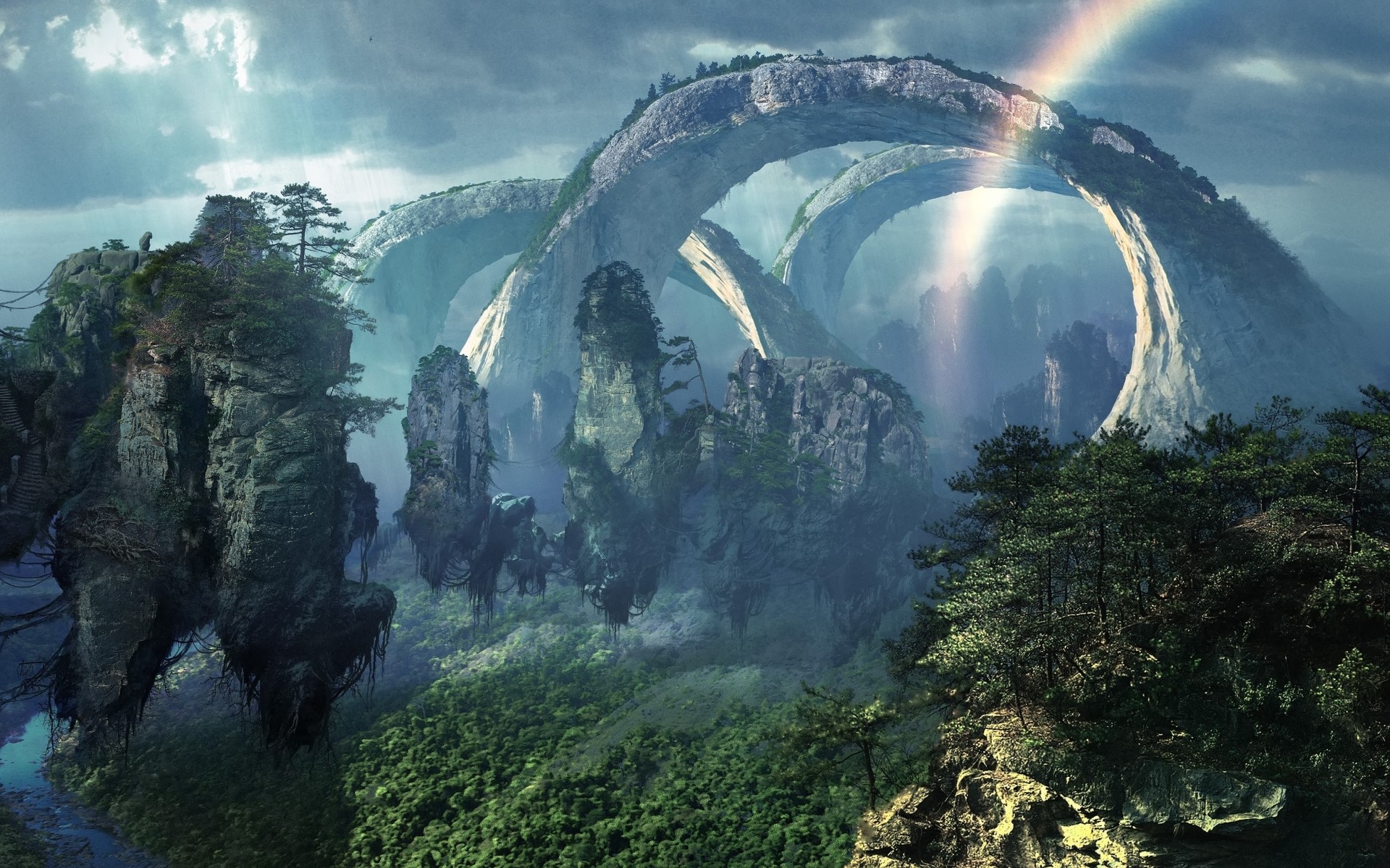 Avatar Landscape Fantasy Art Movies Digital Art Wallpapers HD 1920x1200
