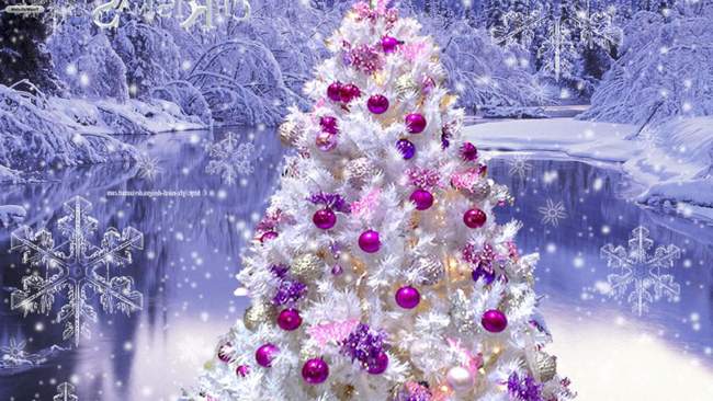 My Home Reference Pink Christmas Tree Wallpaper