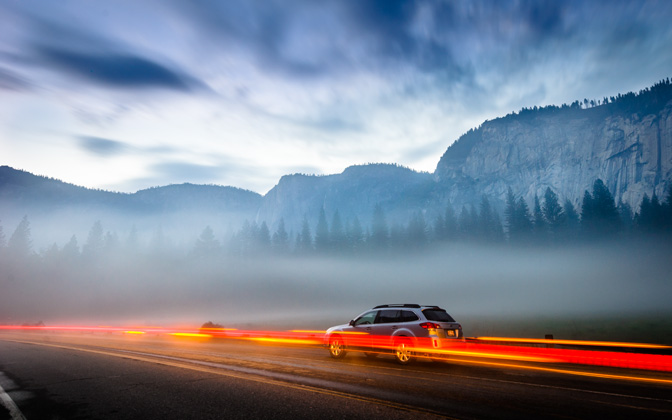High Resolution Desktop Wallpaper Fog And Lights In Yosemite Valley By