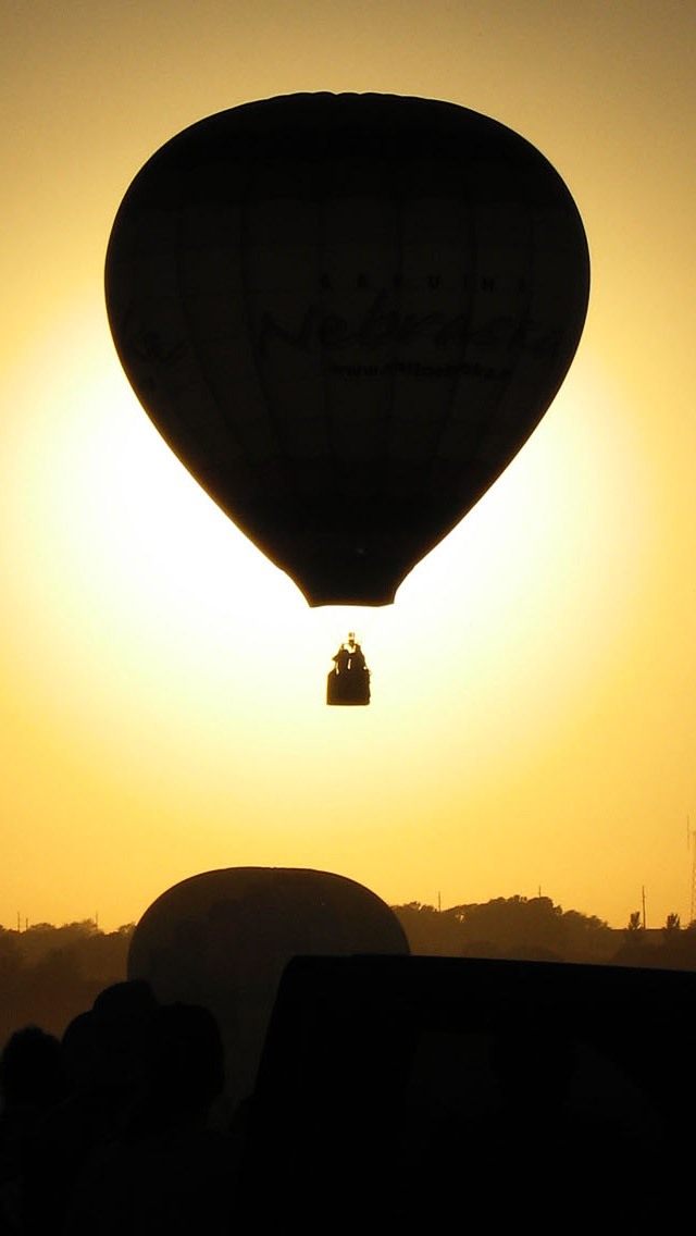Hot Air Balloon Silhouette iPhone 5s Wallpaper