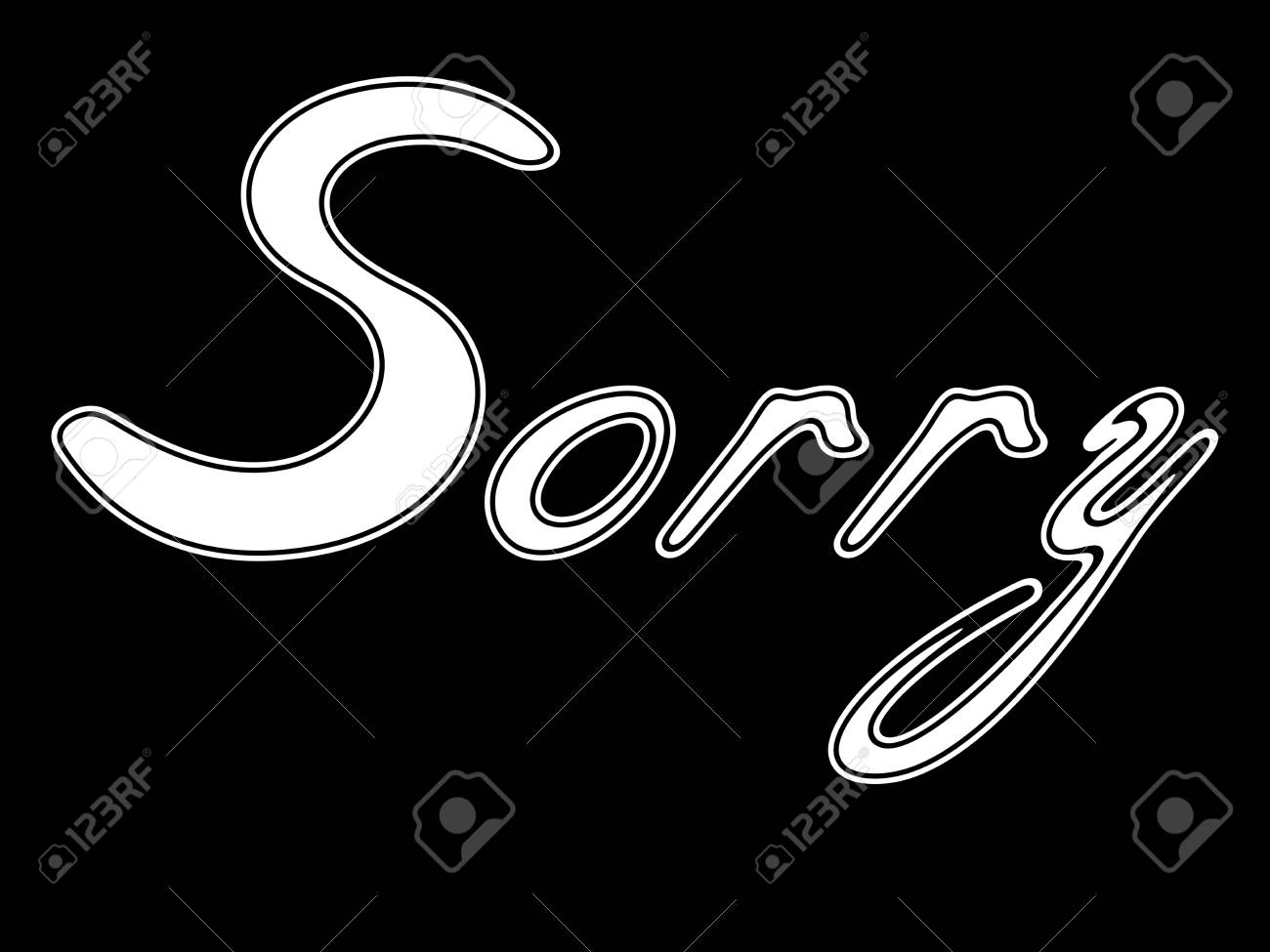 Sorry On Black Background Stock Photo Picture And Royalty