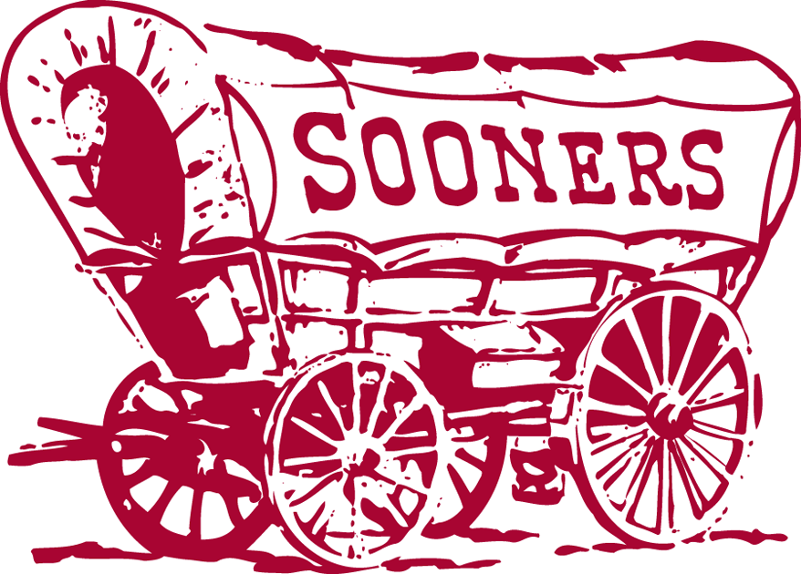 Oklahoma Sooners Primary Logo Sooner Scooner Maroon Covered