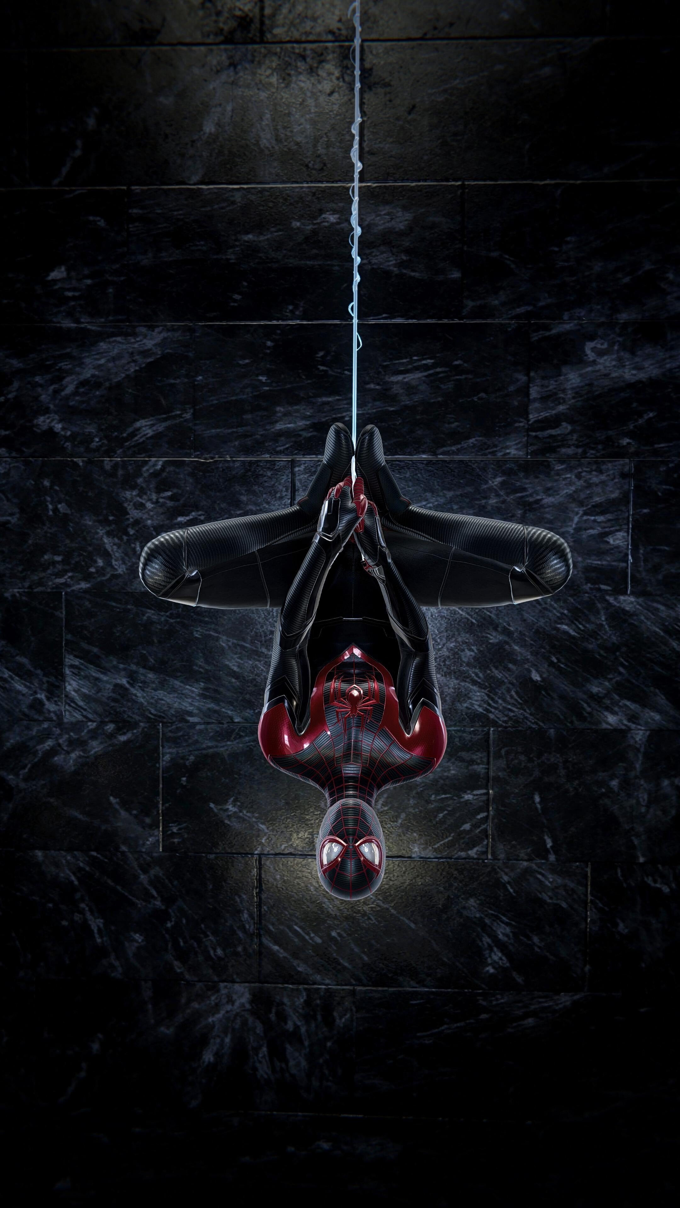 Spider Man Miles Morales Upside Down HD 4k Wallpaper