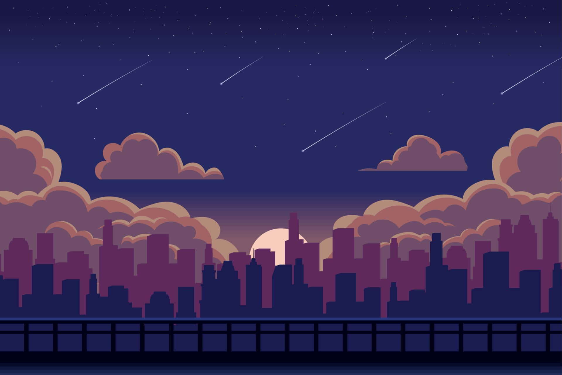 Anime Night Background Wallpaper