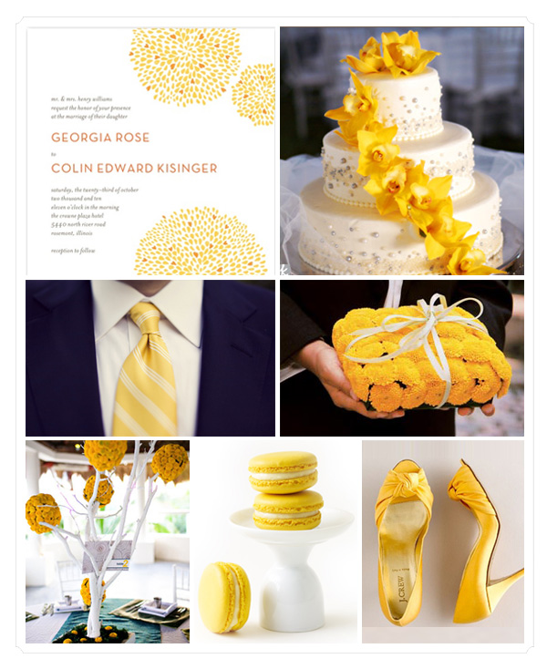 Wedding Yellow Cakes Inspiration Board