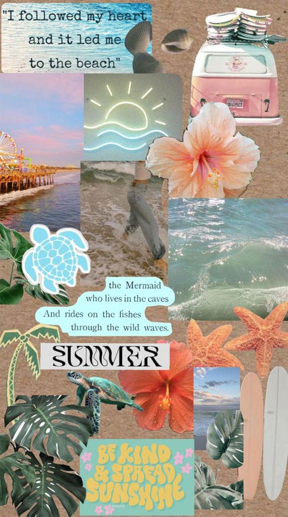 Summer Mood Board Wallpaper Beach Girly Fab