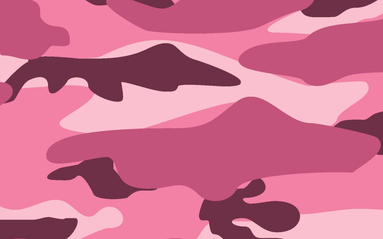 Pink Camouflage Wallpaper Gold Colour