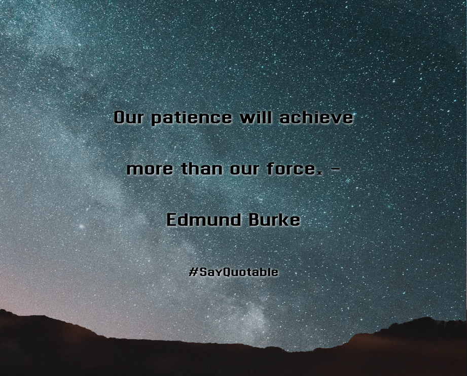 Quotes About Our Patience Will Achieve More Than Force