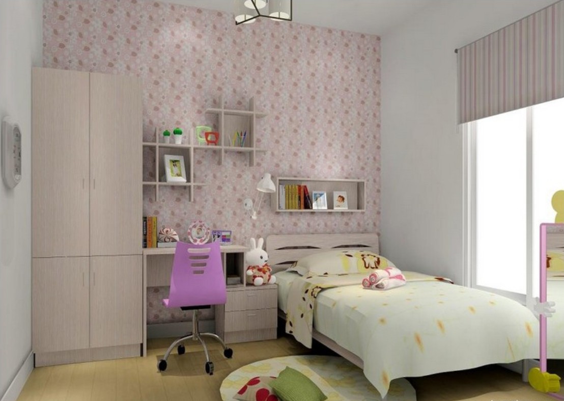 Girl Room Interior Design Wallpaper 3d Pink