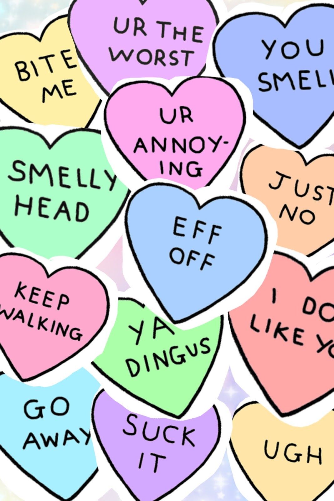 Ok Cazy But Cute Valentine Candy Hearts Cool Wallpaper For