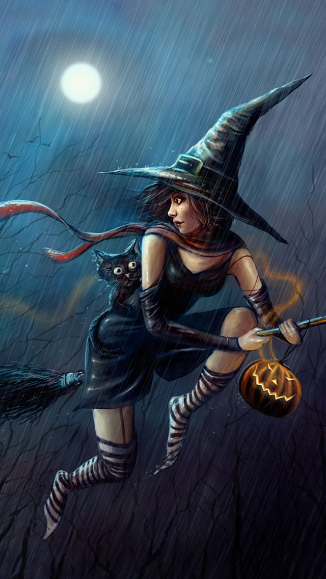 Halloween Witch iPhone Wallpaper Background