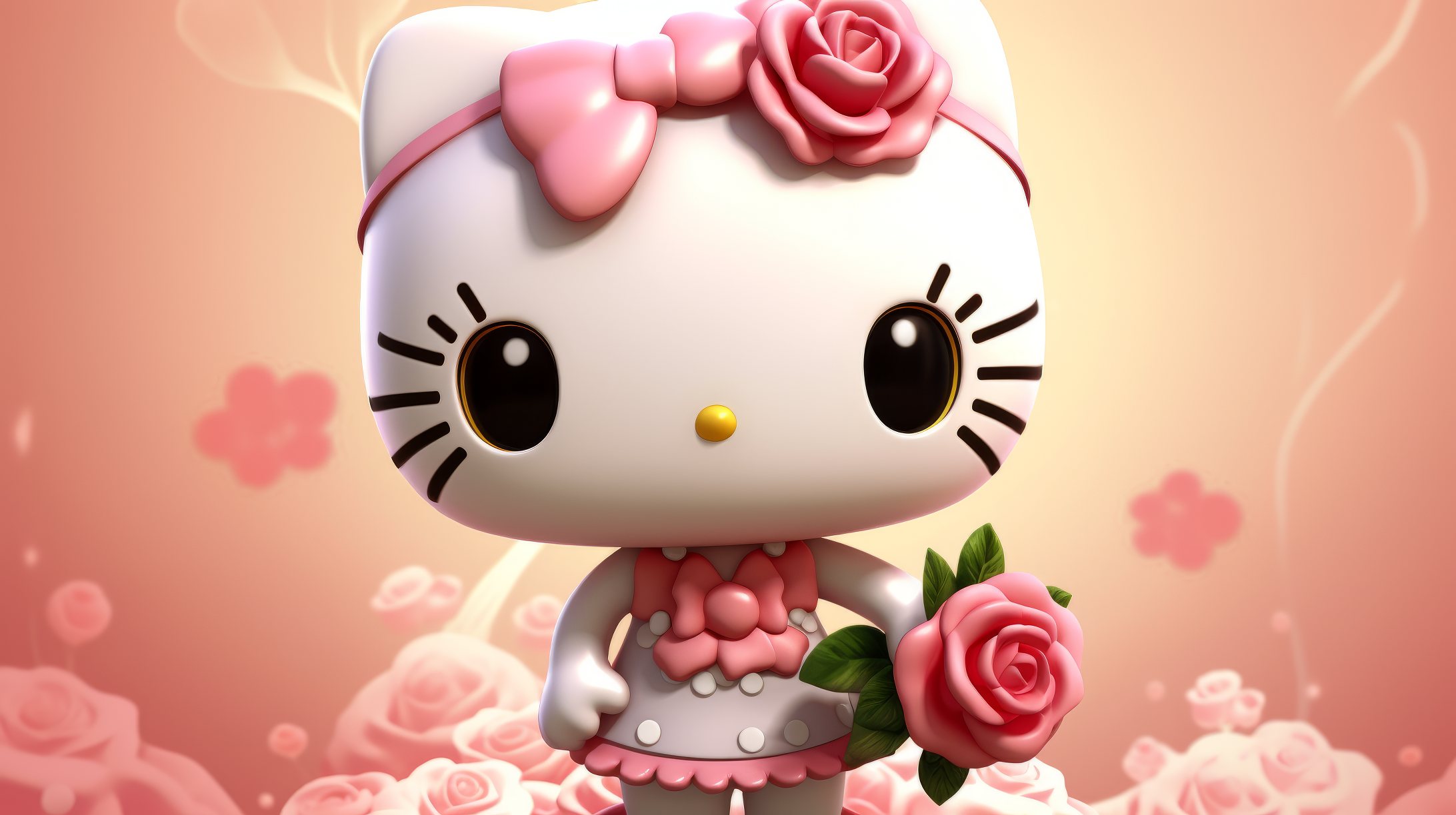 Hello Kitty In Rose Garden Cute HD Wallpaper By Patrika