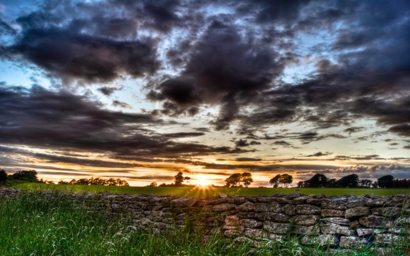 Tags Field Stone Wall Sunset Clouds 3d Abstract