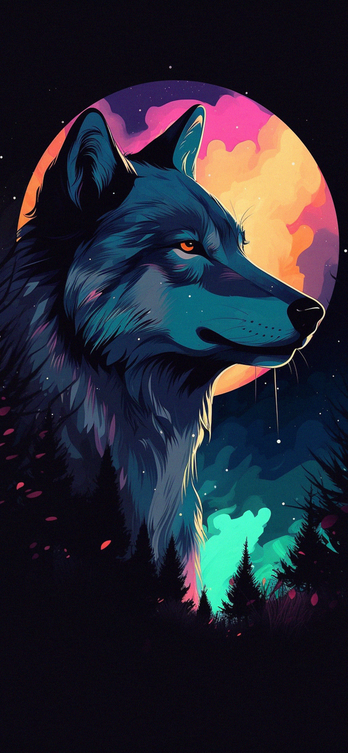 Wolf Moon Art Wallpaper