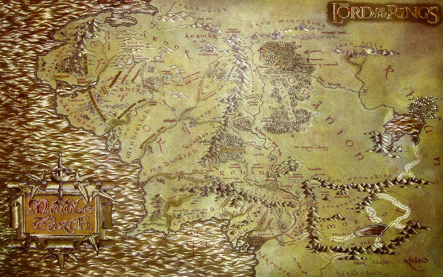 The Lord Of Rings Maps Middle Earth Wallpaper
