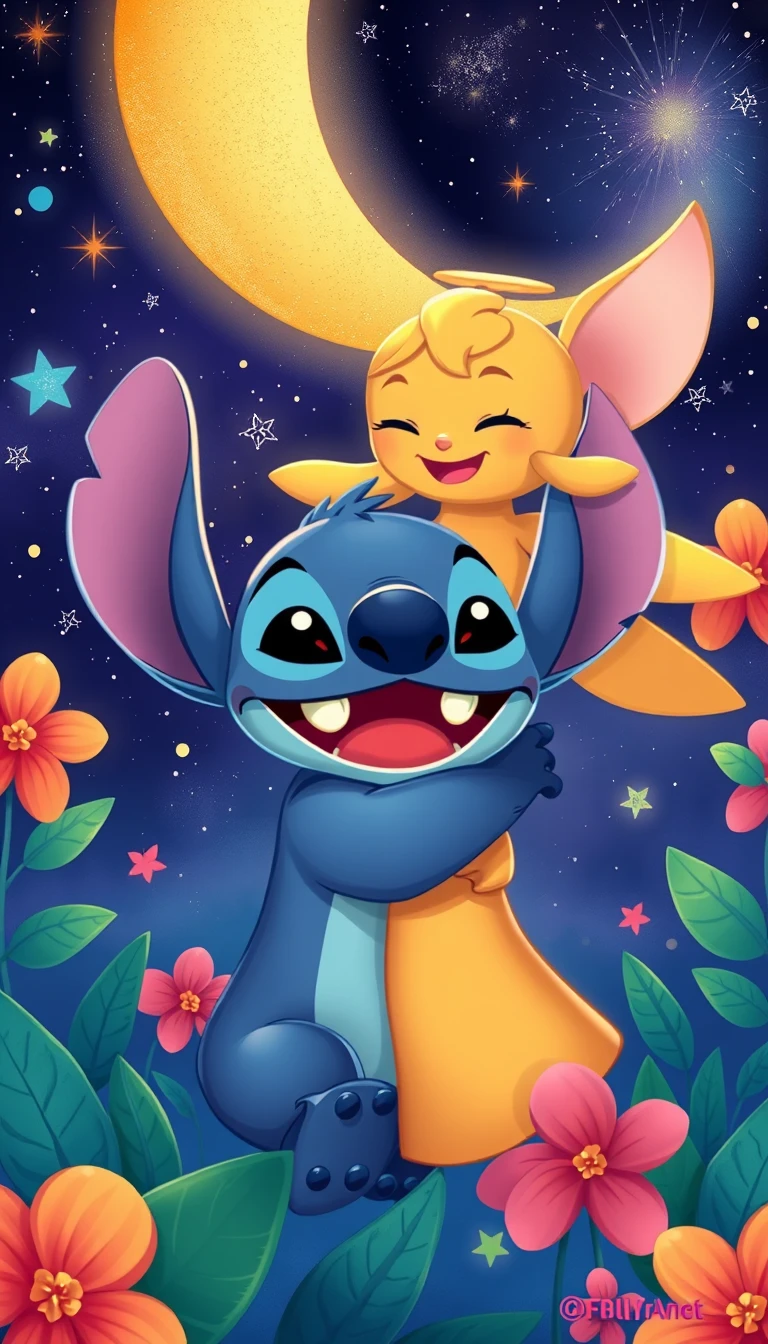 Stitch And Angel Couple Wallpaper