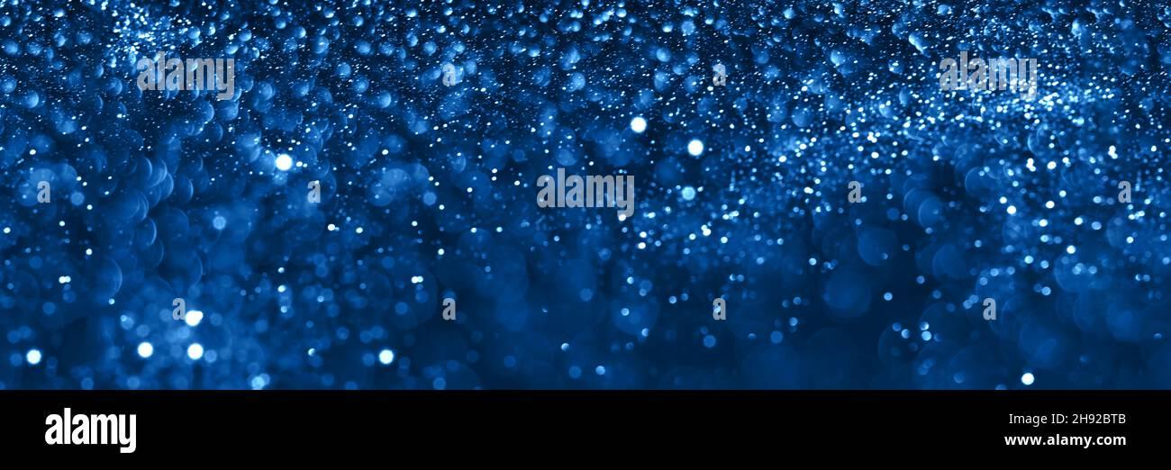 Blue Sparkling Glitter Bokeh Background Christmas Texture