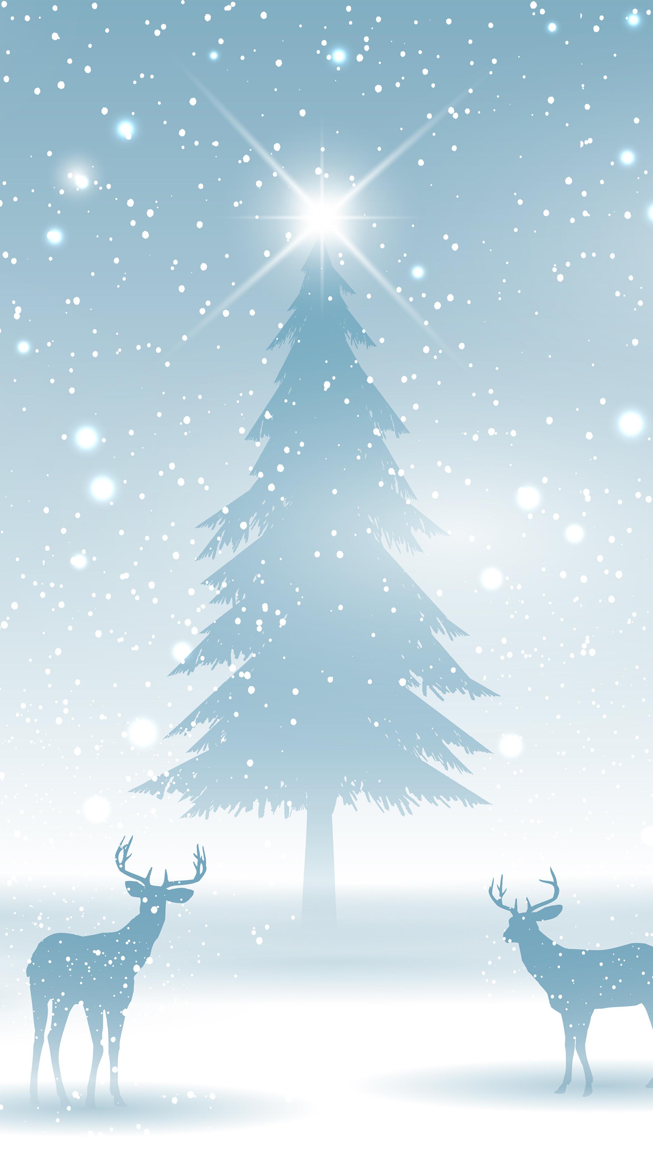 Christmas Tree Reindeer 4k Wallpaper iPhone HD Phone 8230h