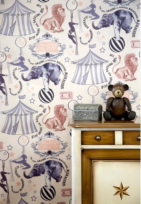Roll up Roll up Wallpaper This fantastical design features acrobats 534x771