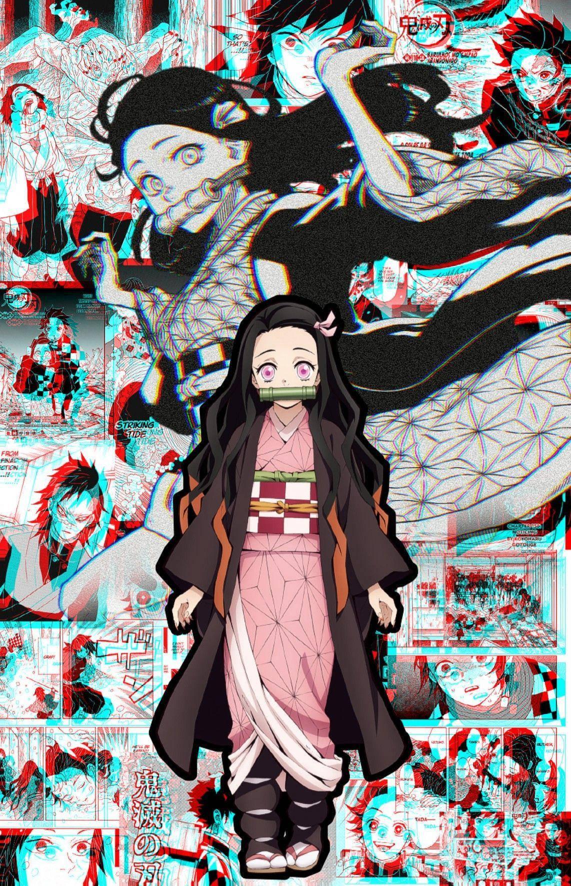Nezuko Flying High With Her iPhone Wallpaper
